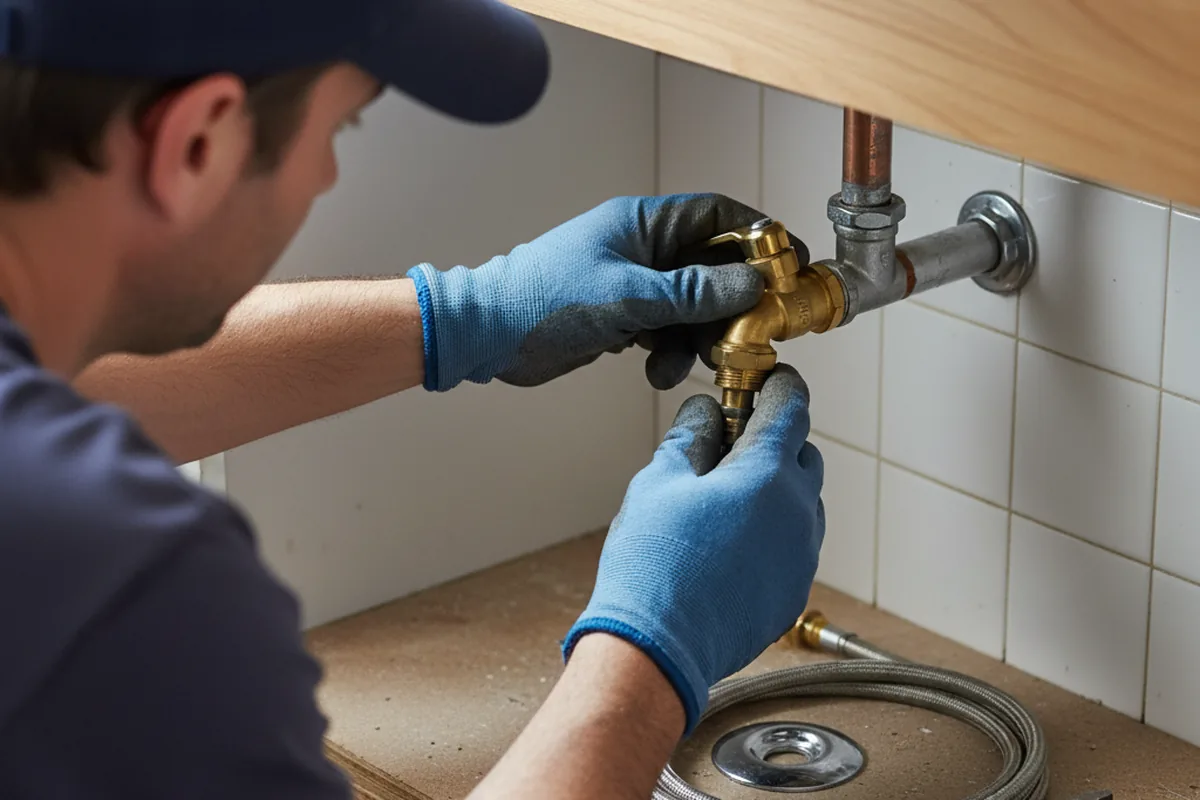 Shutoff valve and fitting work during Emergency Plumbing in Tewksbury